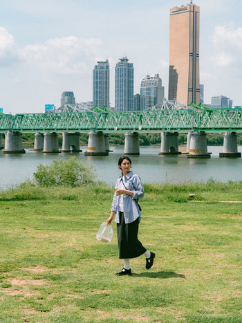 (W)Belted Flow Maxi Skirt (Black)