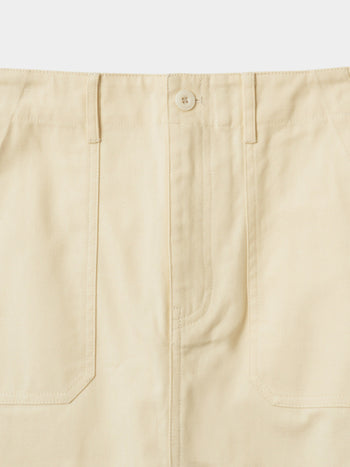Herringbone Twill Fatigue Skirt (Butter)