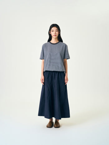 Relaxed Half Stripe String Tee (Stripe Charcoal)