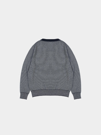 (W)Pin-Stripe V-neck Knit (Navy)