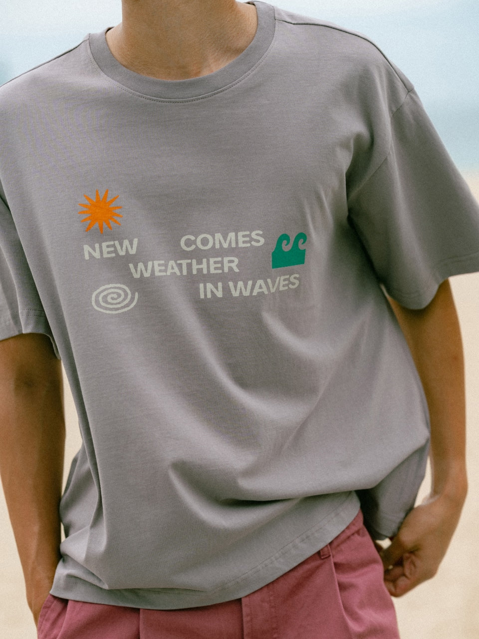 Weather in Waves Tee (Smoky Beige)