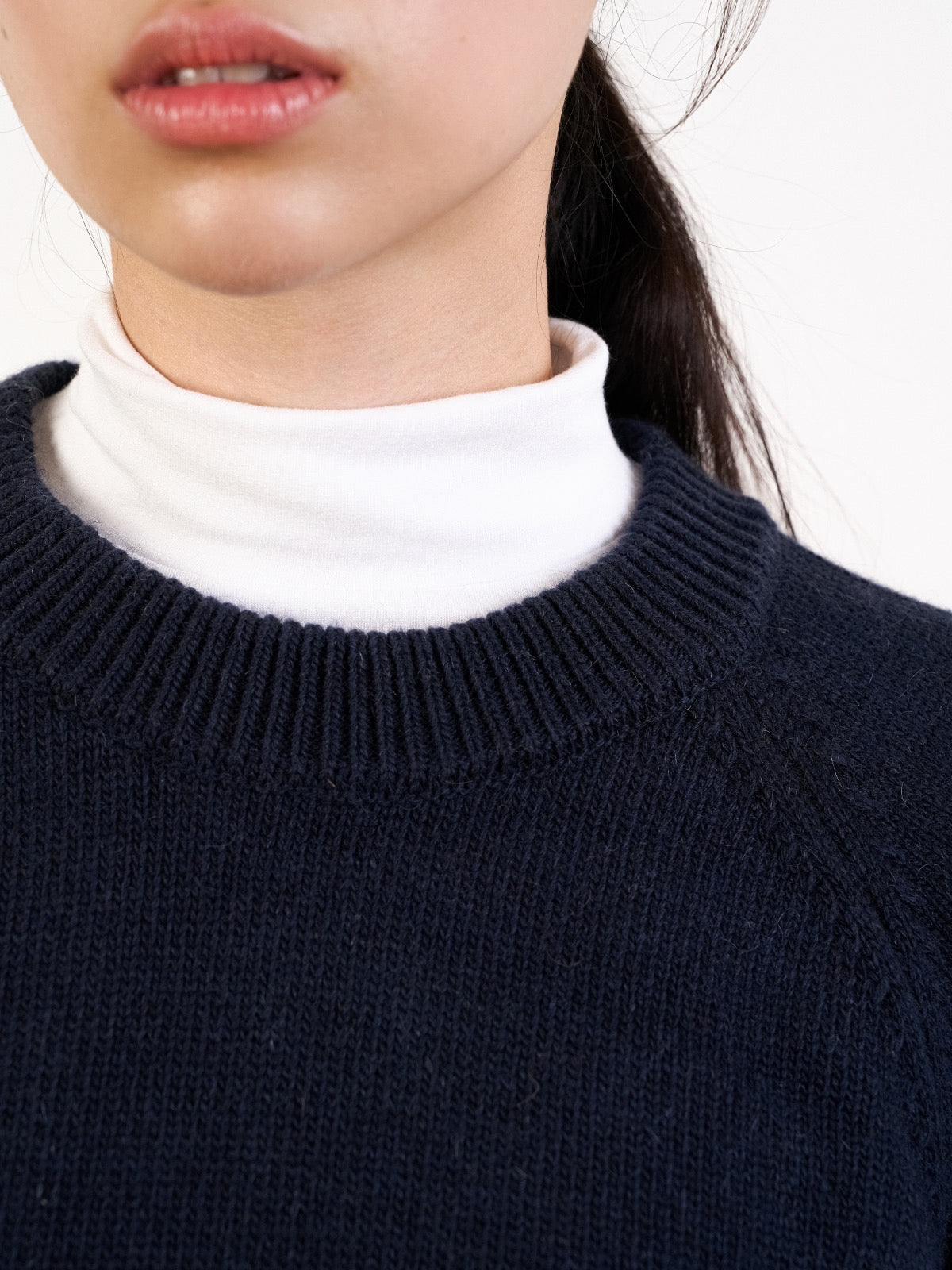 Yak Wool Crewneck Sweater (Navy)