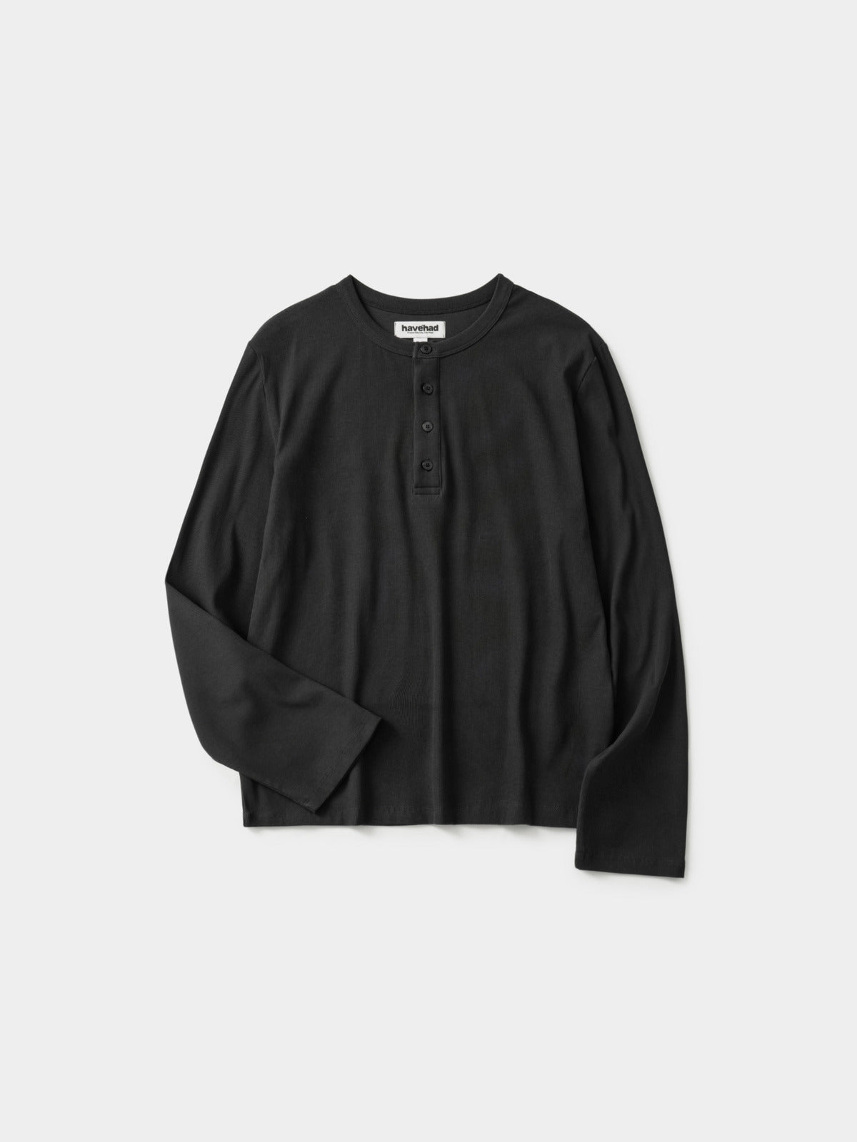 Henley Neck Long Sleeve T-Shirt (Charcoal)