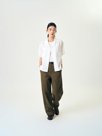 Double Pocket Slub Shirts (Brown)