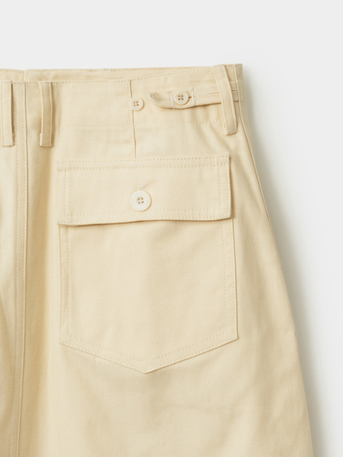 Herringbone Twill Fatigue Skirt (Butter)