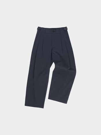 (W)Office Belted Pin-tuck Pants - Blue Gray | W0 (S)