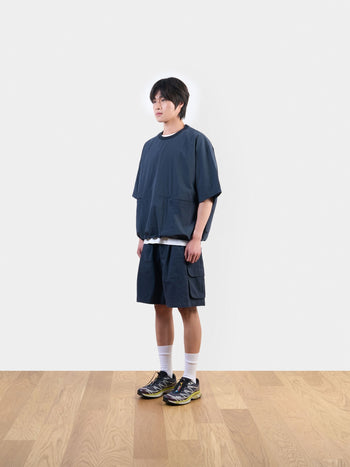 Utility Pin-tuck Cargo Shorts (Navy)