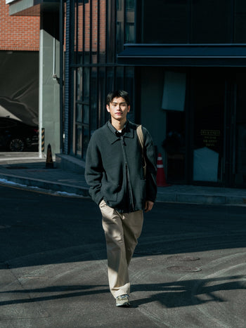 2way Zip-up Cardigan (Blue Green)