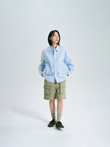Field Pocket Shirt Jacket (Stripe Blue)