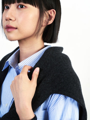 (W)Breeze Stripe Shirts - Light Blue | W0 (S)