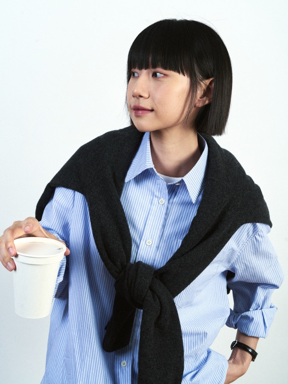 Light Wholegarments Cardigan (Charcoal)
