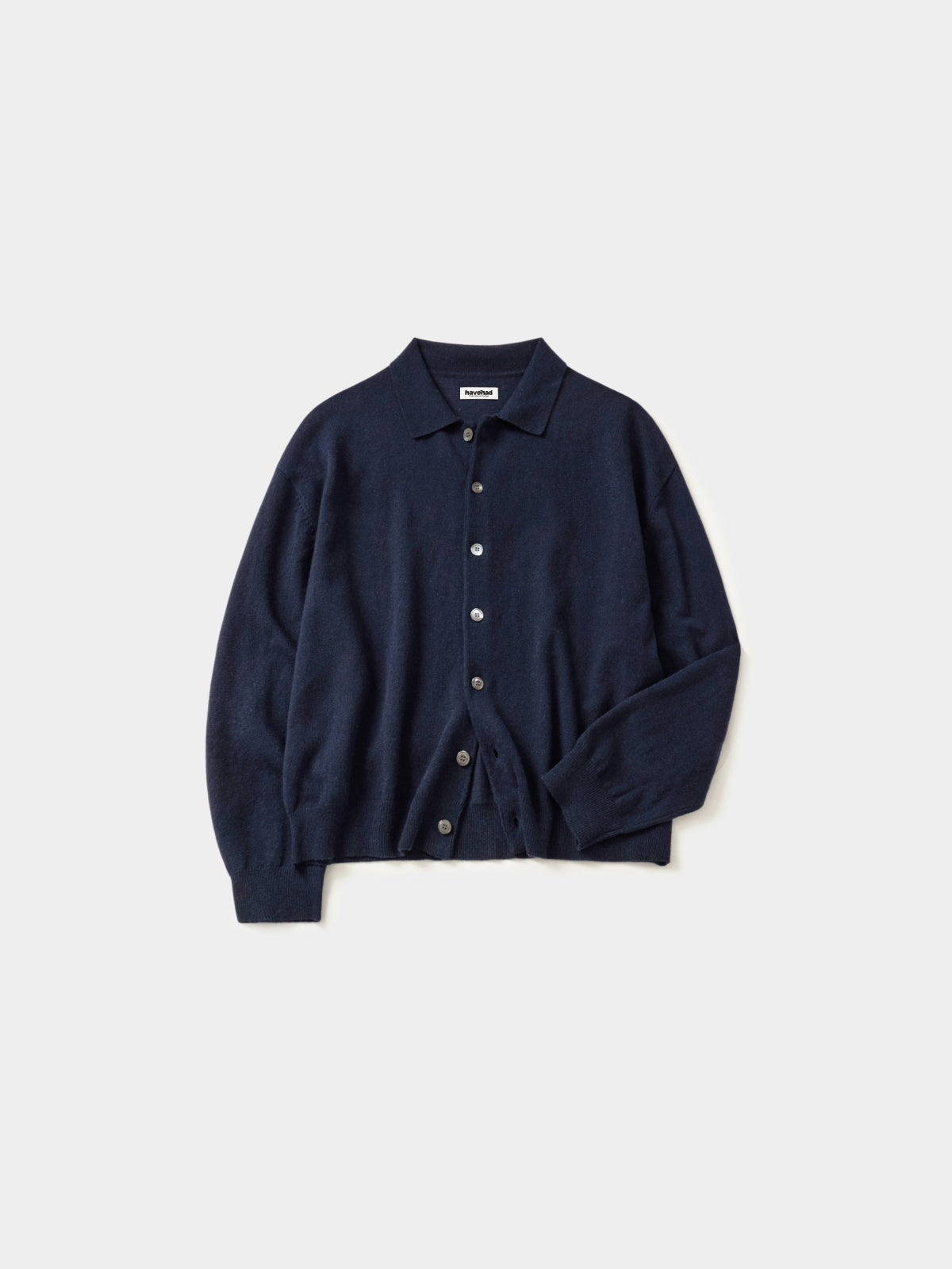 Daily Wool Collar Cardigan (Navy)