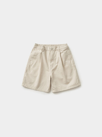 Sea&Sun Washed Pin-tuck Shorts (Ecru)