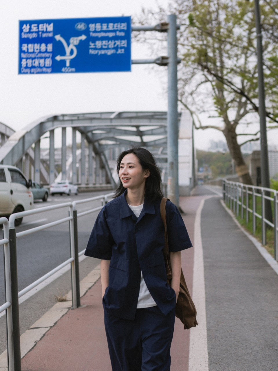 City Summer Light Half Shirts (Navy)