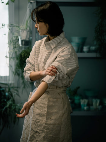 One Pocket Stripe Shirts (White)