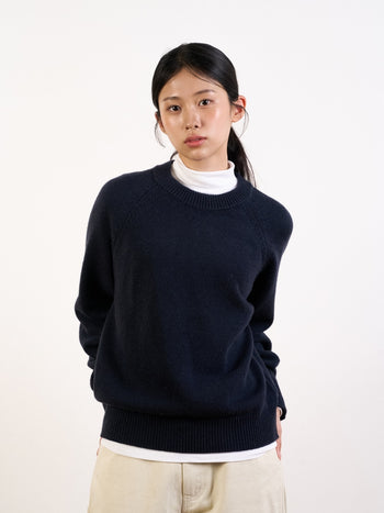 Yak Wool Crewneck Sweater (Navy)