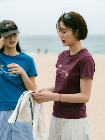Weather in Waves Tee (Merlot)