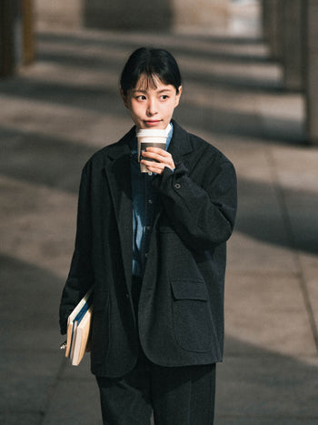 (Set) City Wool Set-up (Navy)