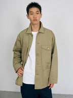 Twill Cotton Chore Jacket (Light Khaki)
