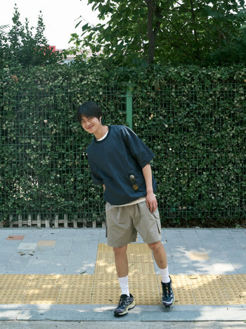 Utility Pin-tuck Cargo Shorts (Navy)