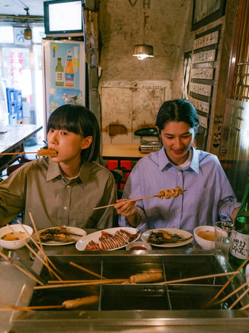 (W)Breeze Stripe Shirts (Light Blue)