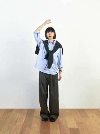 (W)Breeze Stripe Shirts (Light Blue)