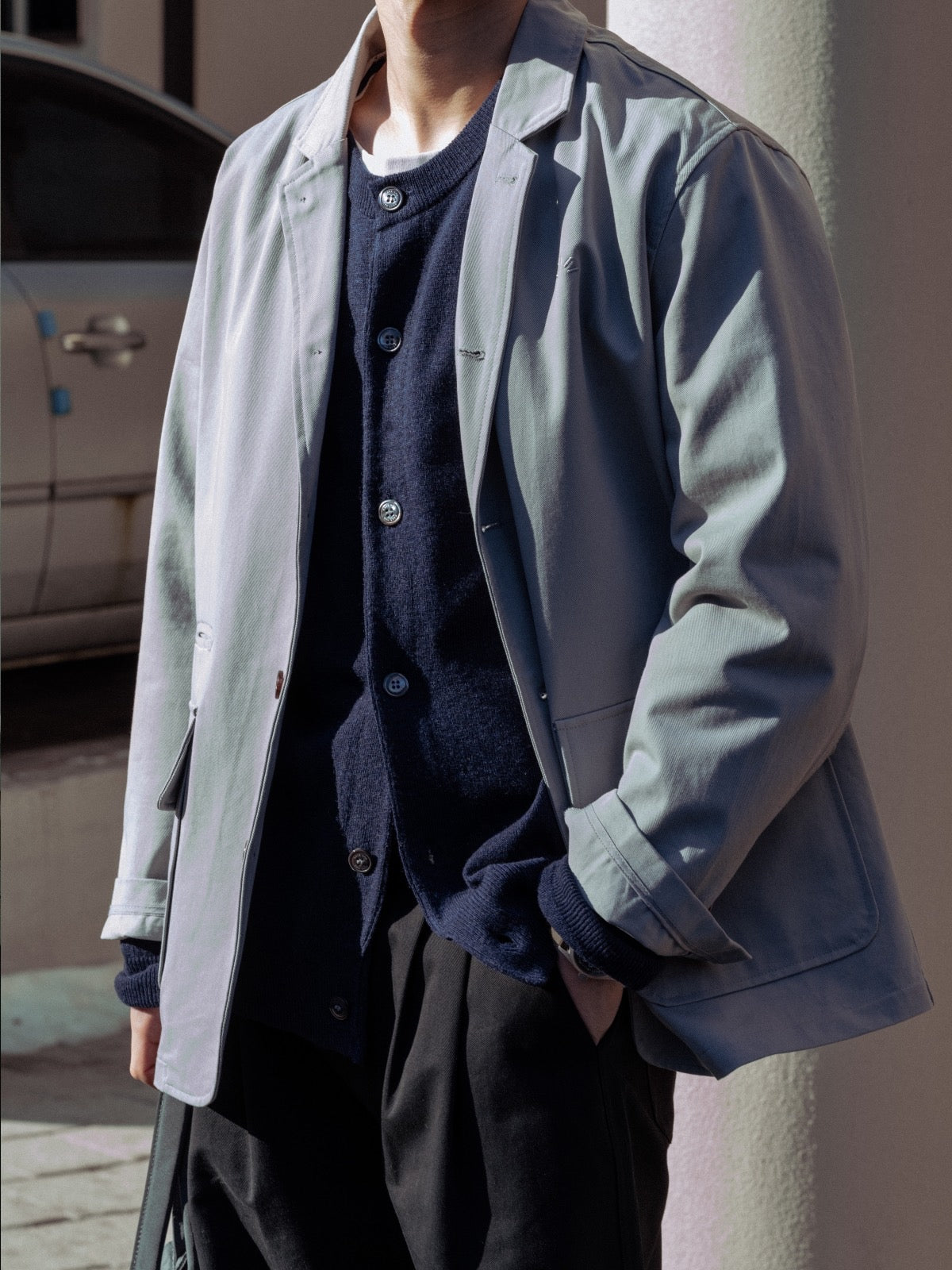 Light Wholegarments Cardigan (Blue)