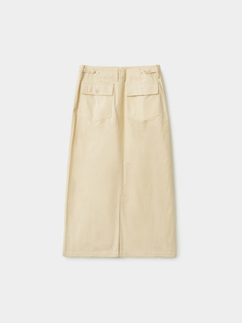 Herringbone Twill Fatigue Skirt (Butter)