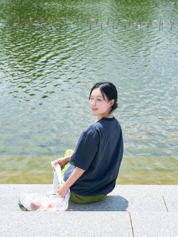 Pocket Volume String Half Tee (Navy)