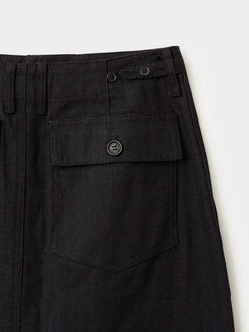 Herringbone Twill Fatigue Skirt (Black)