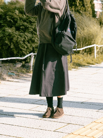 (W)Relaxed Flare Chino Skirt (Ecru)