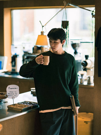 Yak Wool Crewneck Sweater (Deep green)