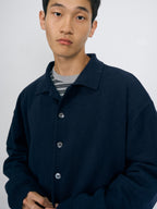 Daily Wool Collar Cardigan (Navy)