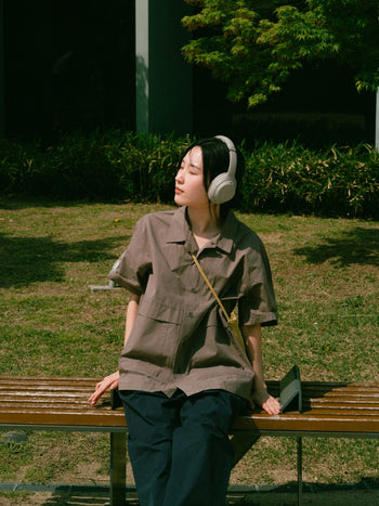 City Summer Light Half Shirts (Brown)