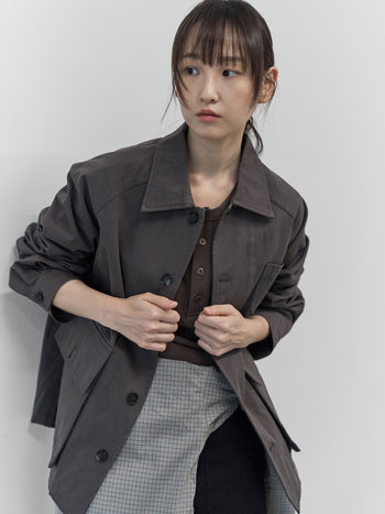 City Worker French Jacket (Ash Brown)