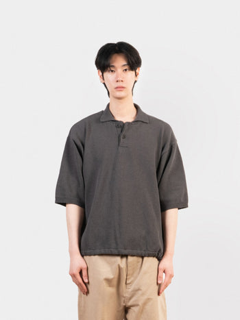 Airy Cotton Collar Knit (Charcoal)