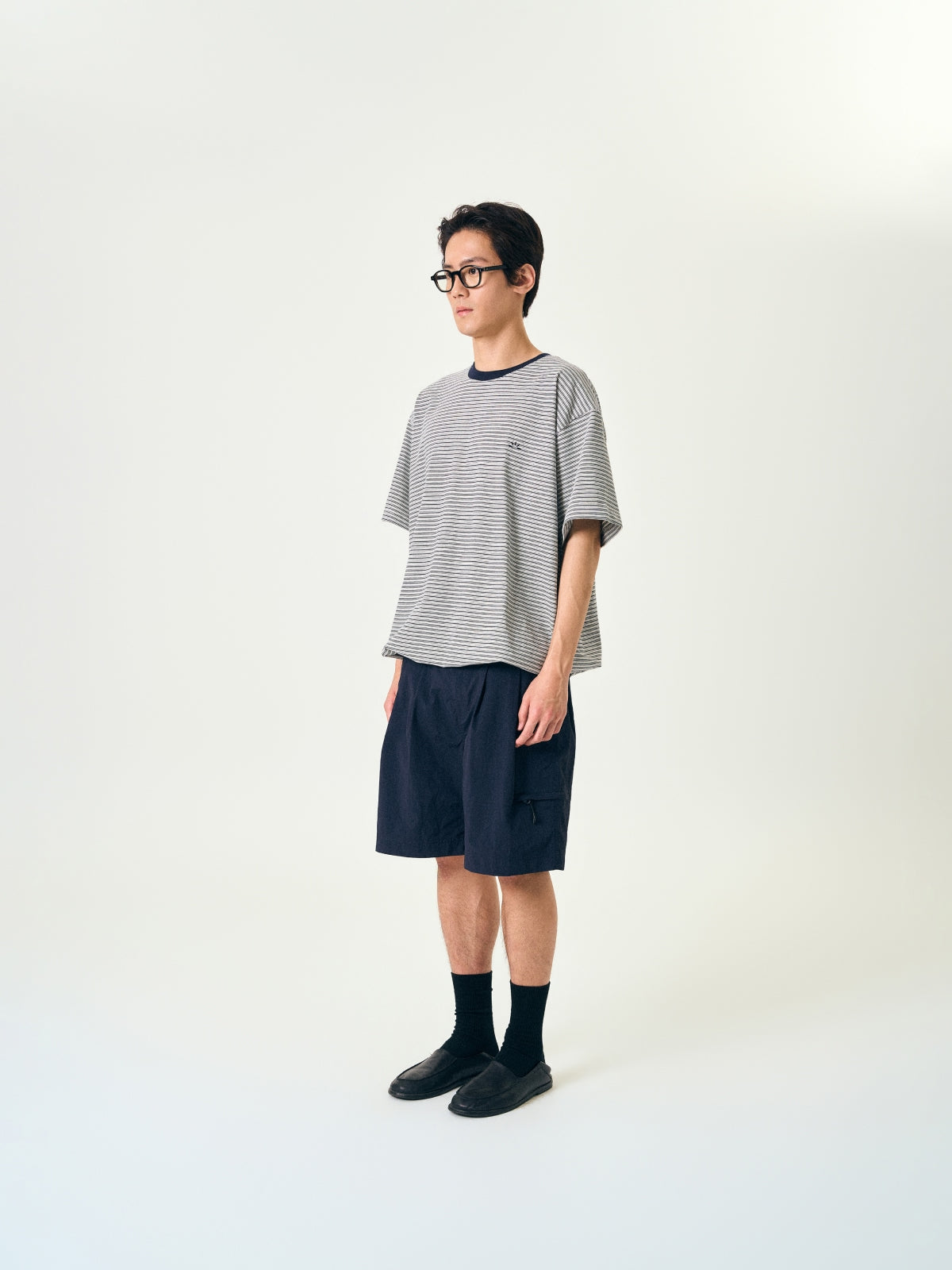 Relaxed Half Stripe String Tee (Stripe White)