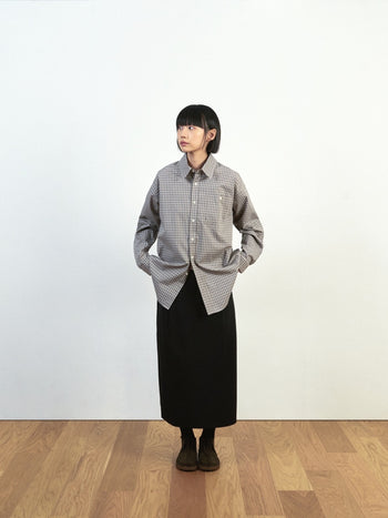 (W)Belted Flow Maxi Skirt (Black)