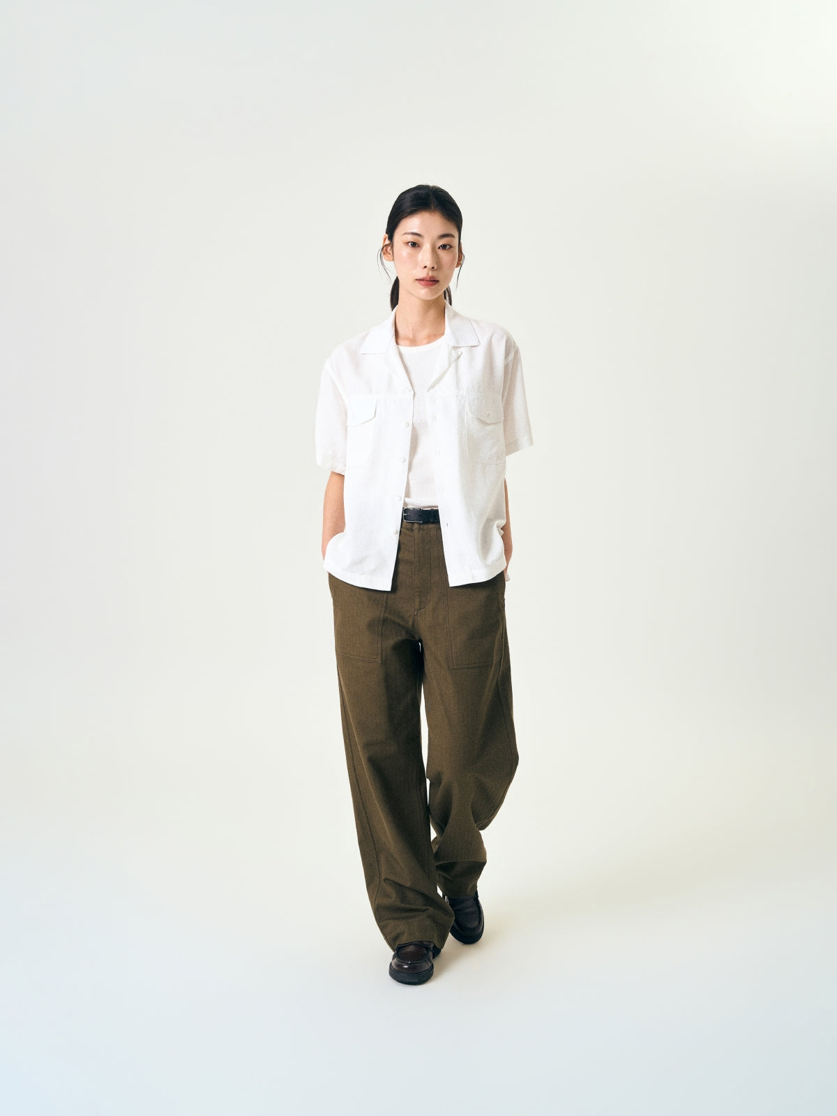 Double Pocket Slub Shirts (Navy)