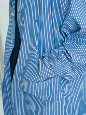 Field Pocket Shirt Jacket (Stripe Blue)